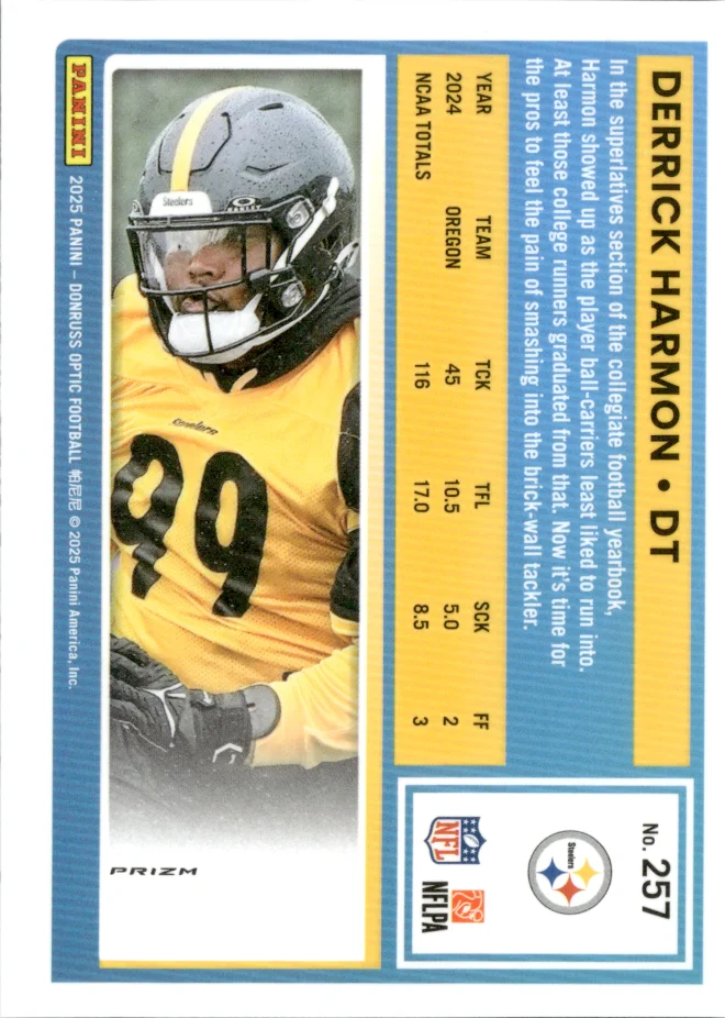Derrick Harmon card back