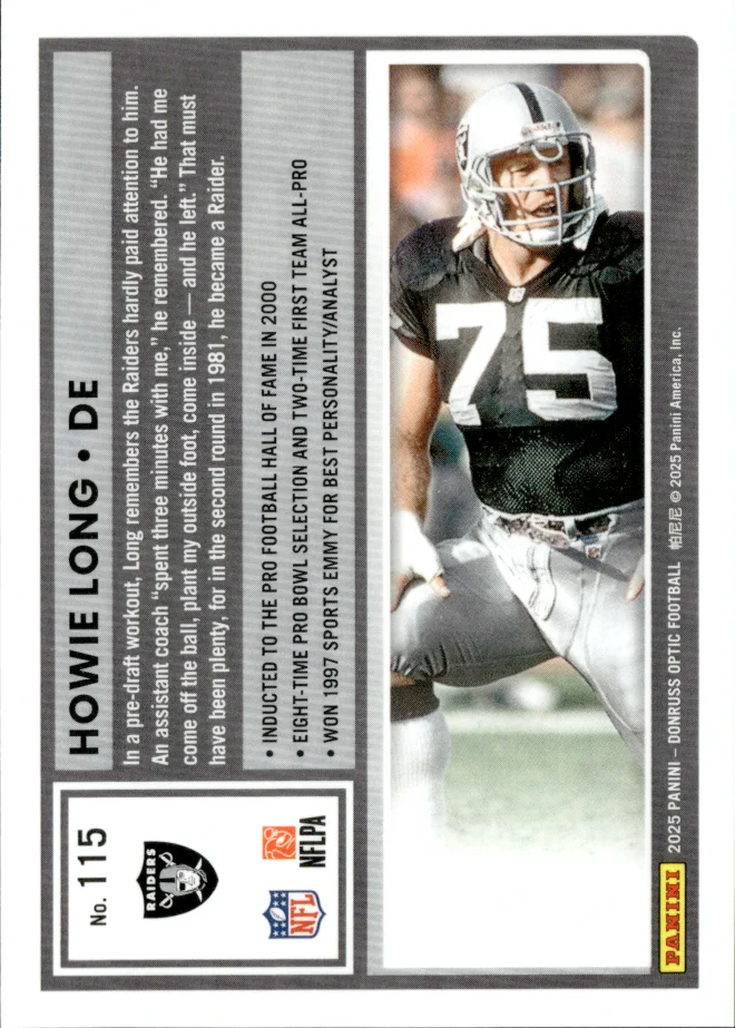 Howie Long card back