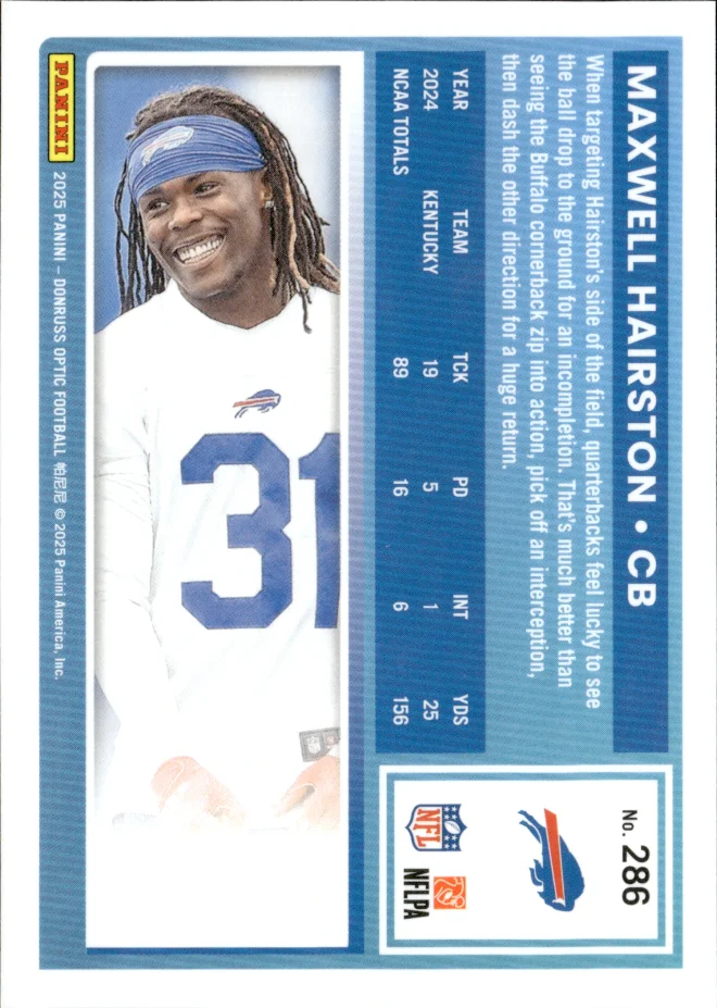 Maxwell Hairston card back