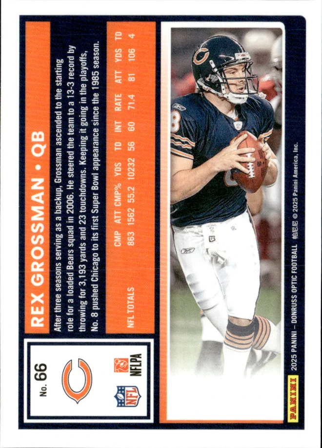 Rex Grossman card back