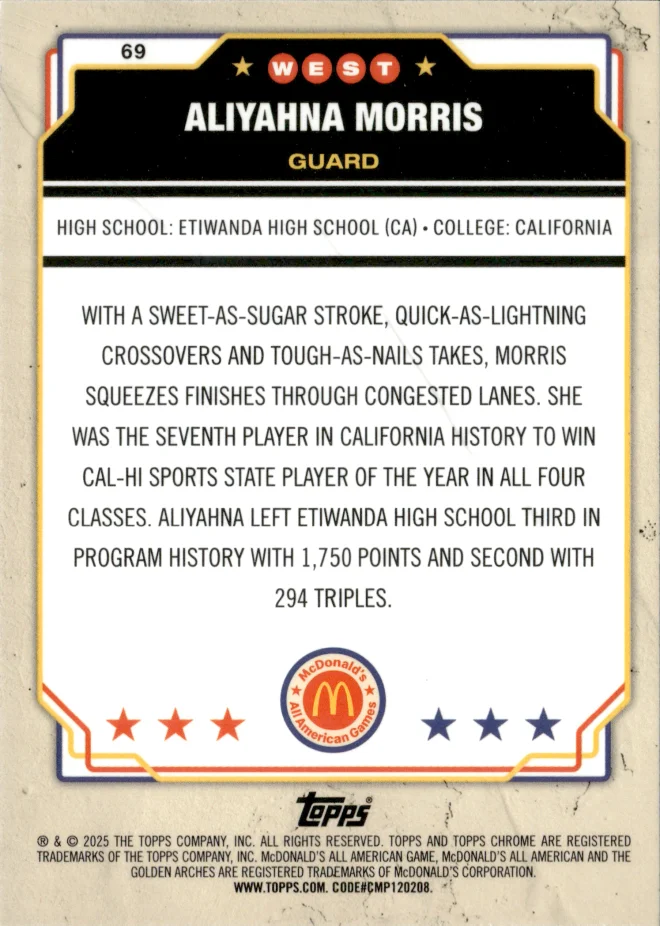 Aliyahna Morris card back