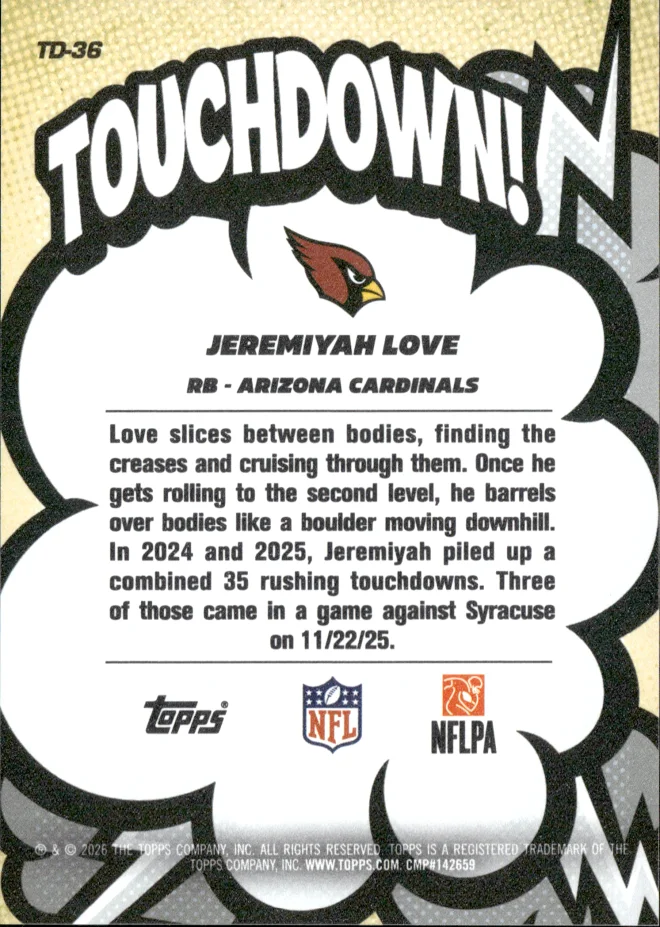 Jeremiyah Love card back