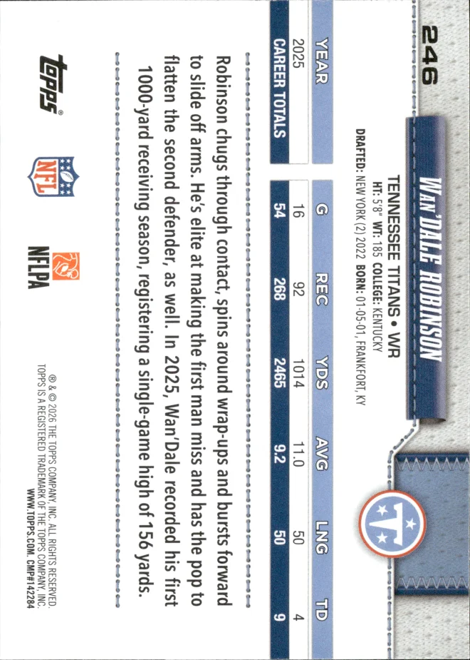 Wan'Dale Robinson card back