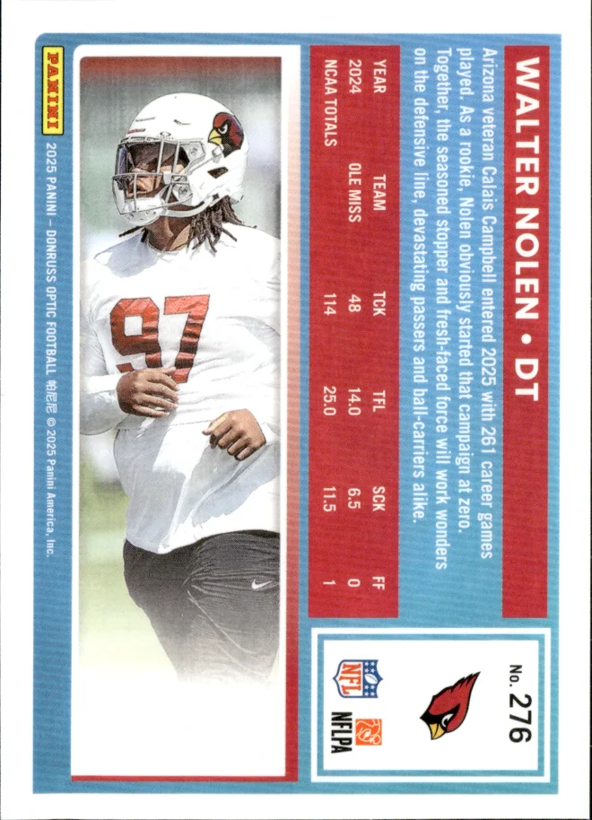 Walter Nolen card back