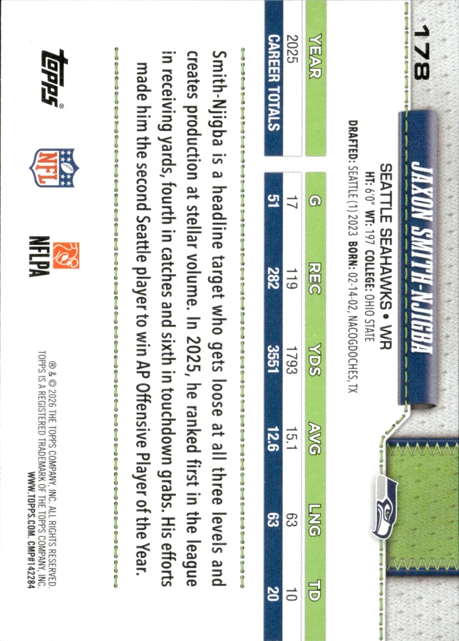 Jaxon Smith-Njigba card back