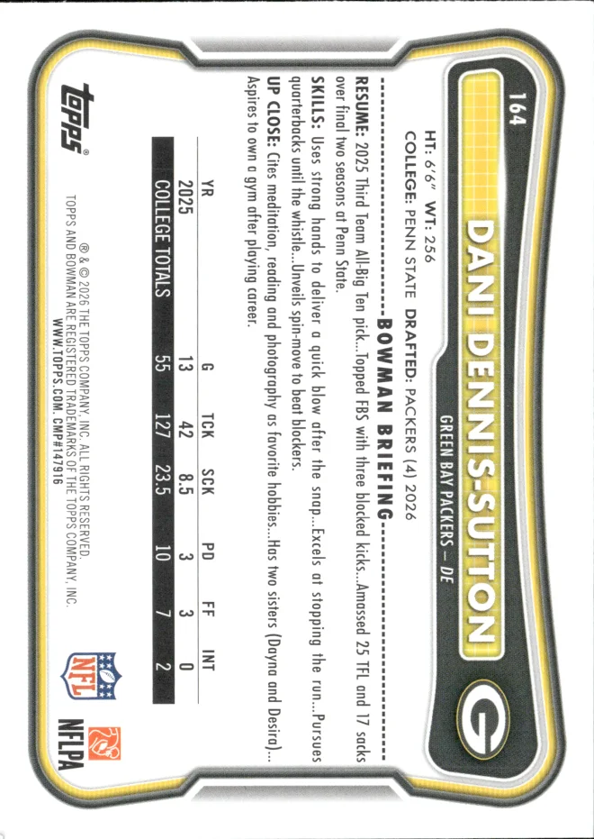Dani Dennis-Sutton card back