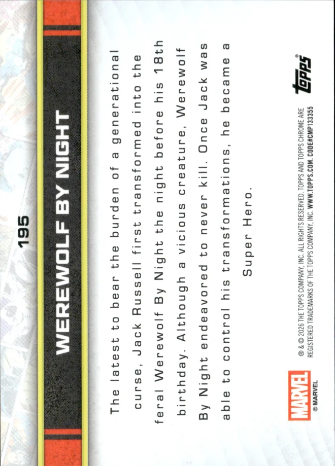 Werewolf by Night card back