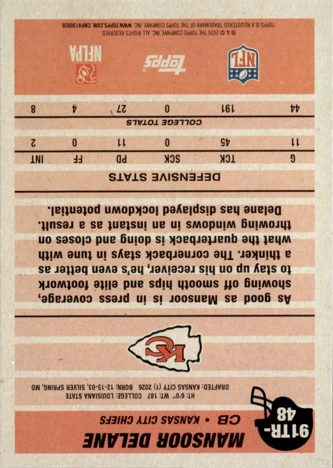 Mansoor Delane card back