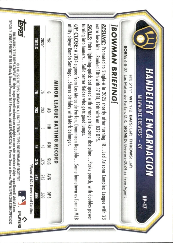 Handelfry Encarnacion card back