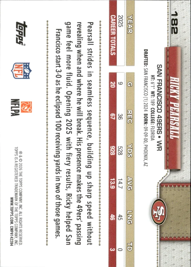 Ricky Pearsall card back