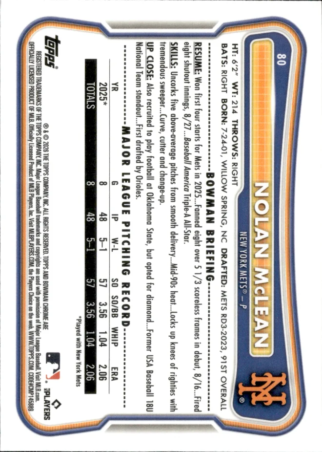 Nolan McLean card back
