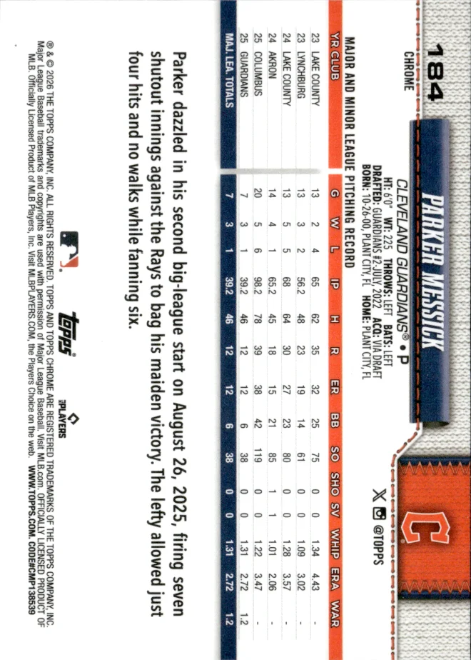 Parker Messick card back