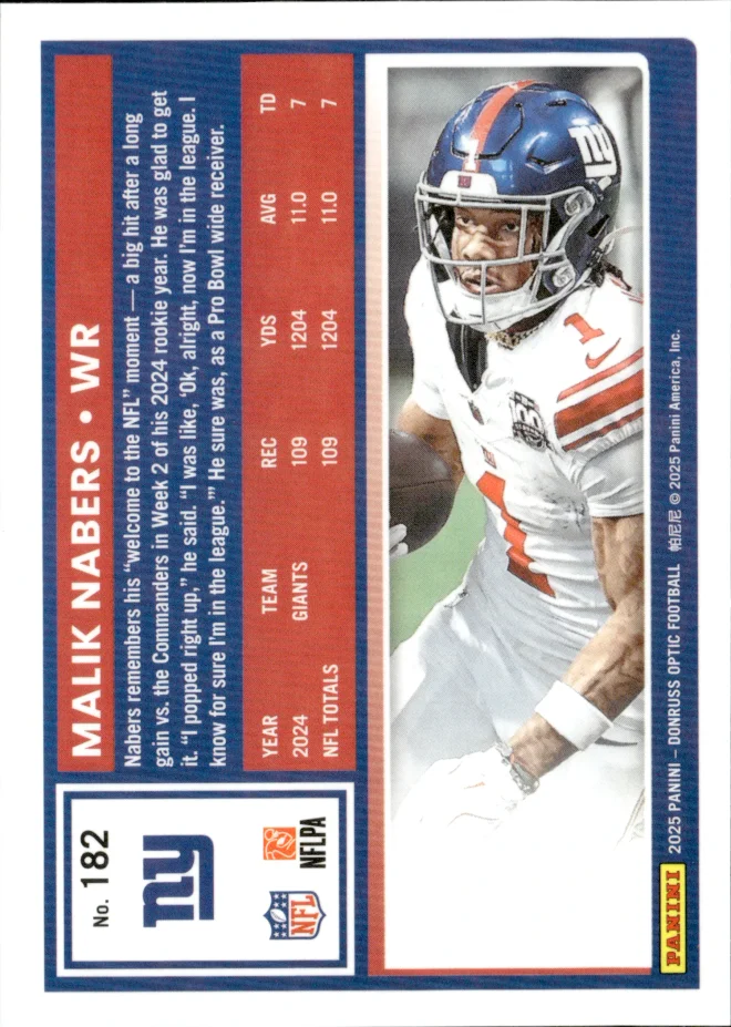 Malik Nabers card back