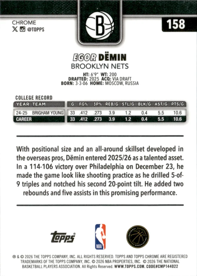 Egor Dëmin card back