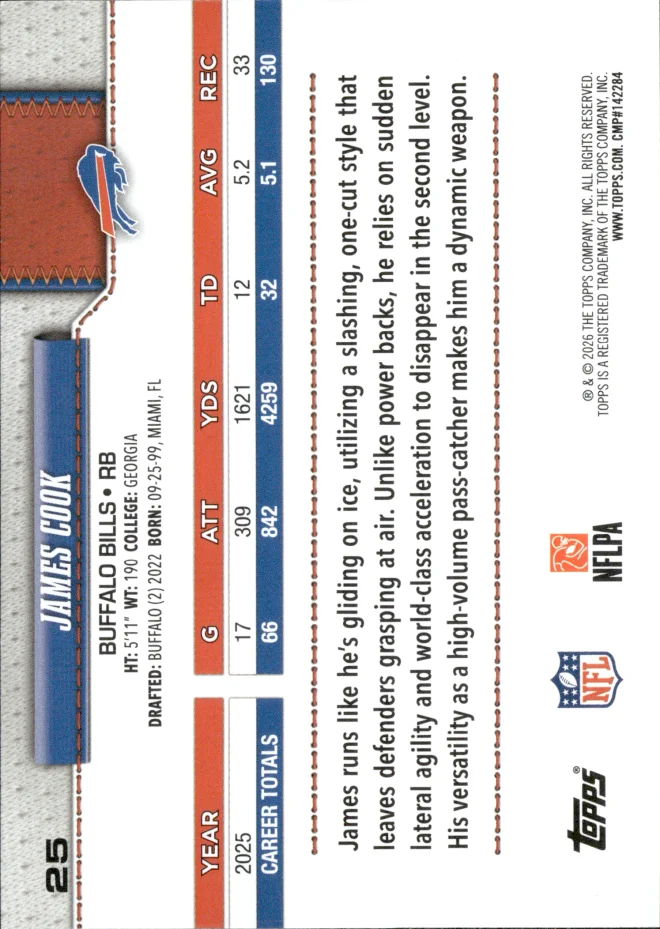 James Cook card back
