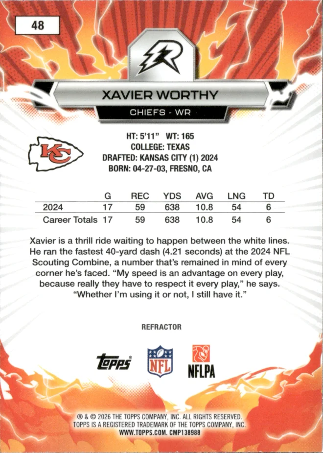 Xavier Worthy card back