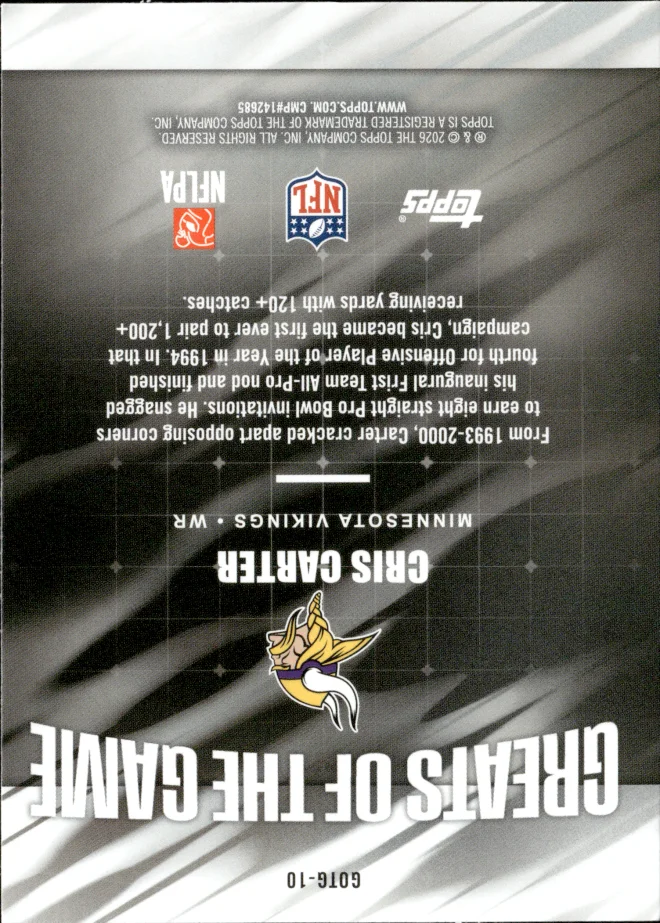 Cris Carter card back