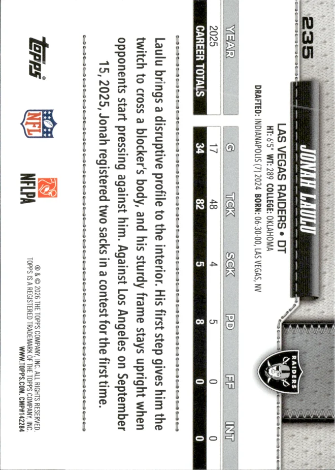 Jonah Laulu card back