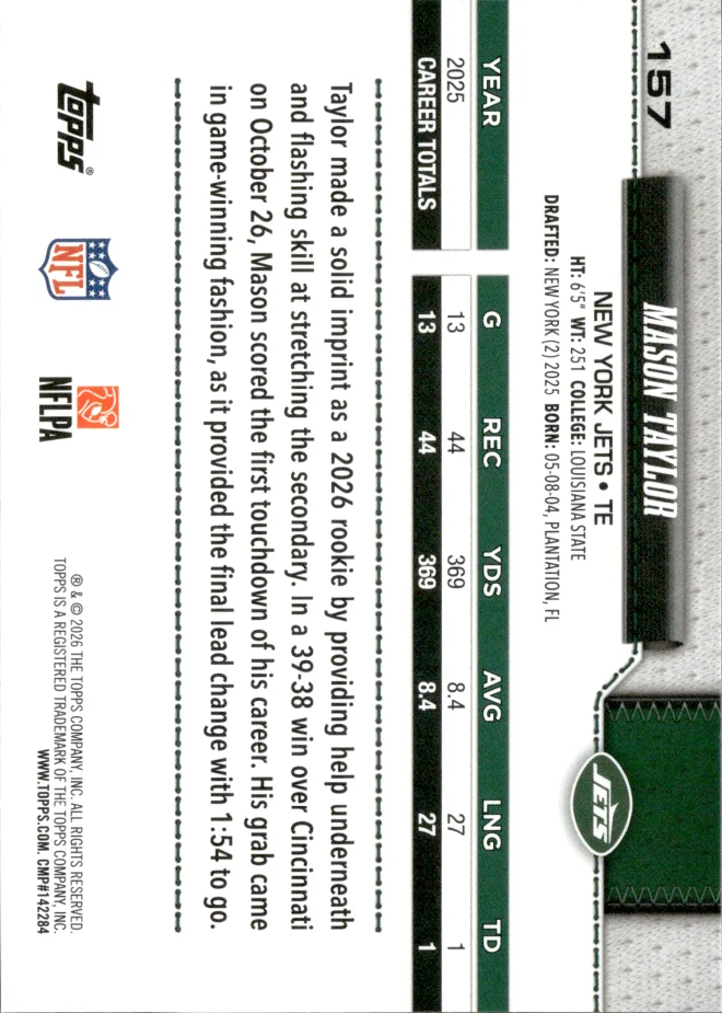 Mason Taylor card back