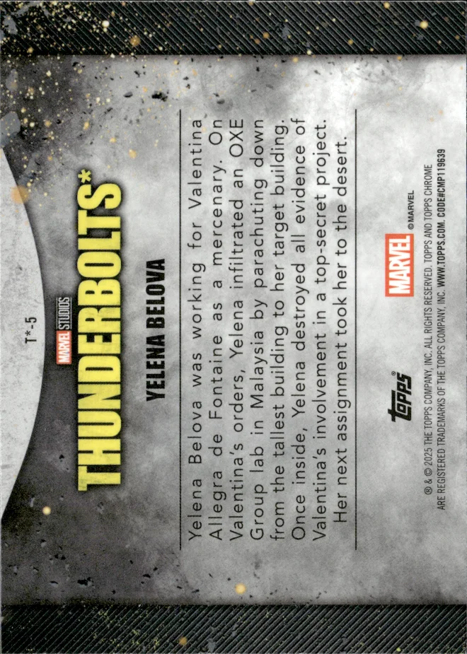 Yelena Belova card back