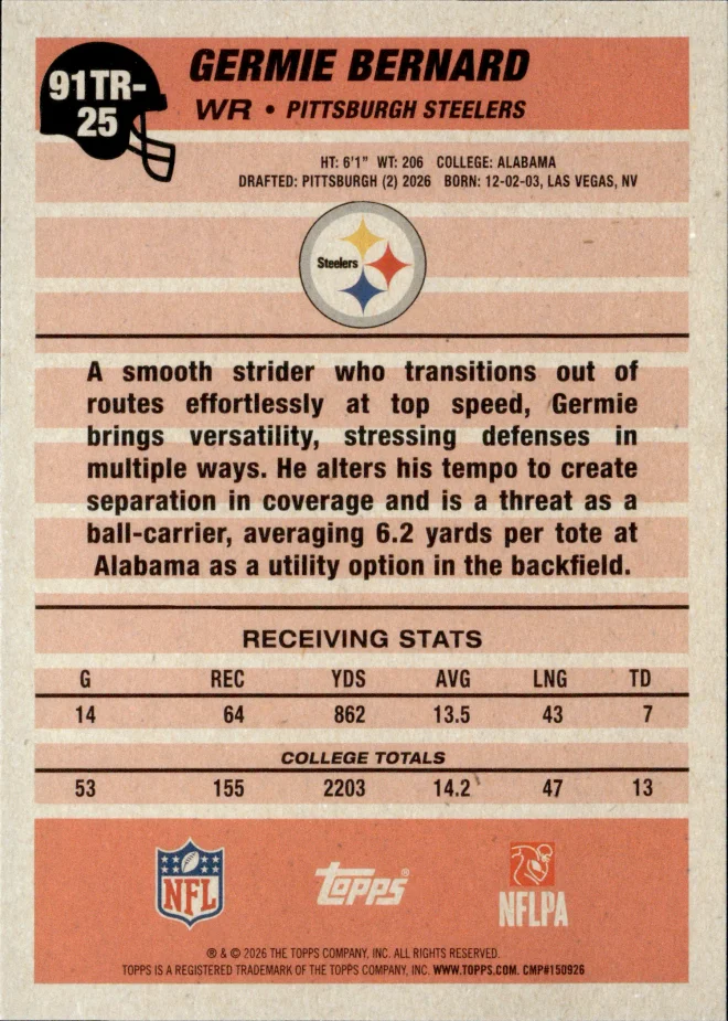 Germie Bernard card back