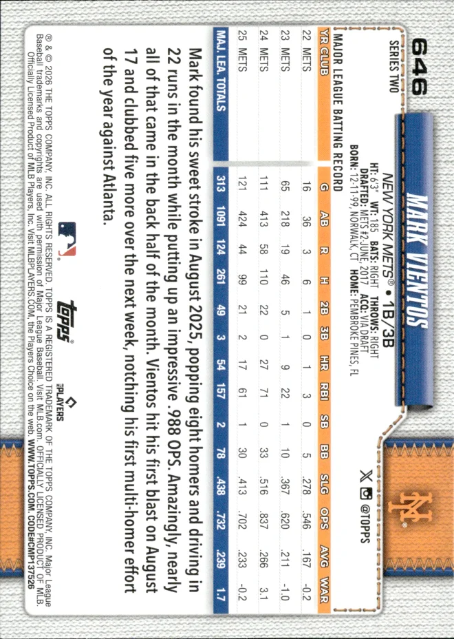 Mark Vientos card back
