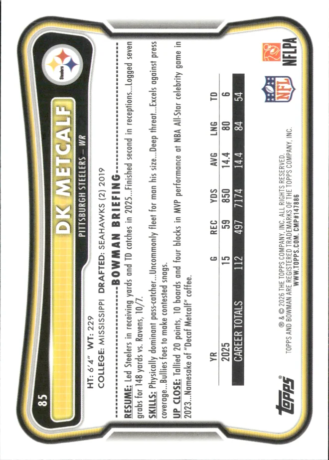 DK Metcalf card back