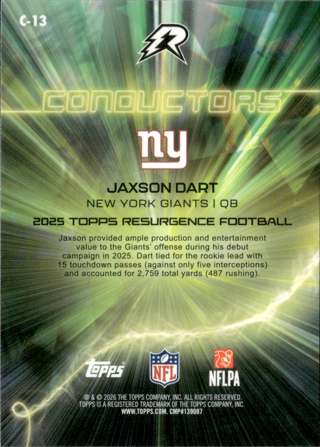 Jaxson Dart card back