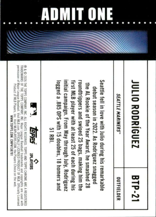 Julio Rodríguez card back