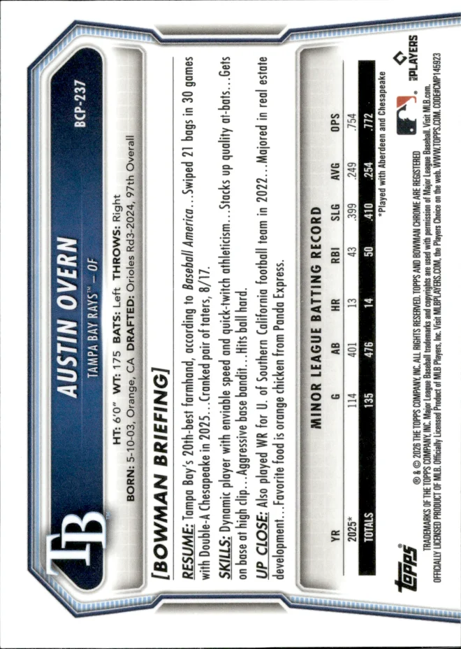 Austin Overn card back