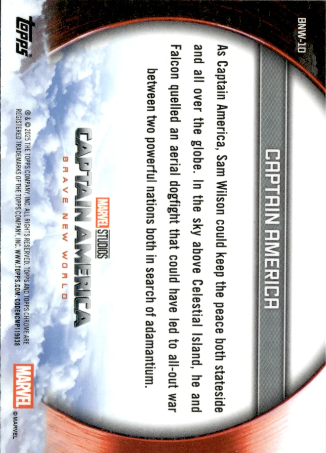 Captain America card back