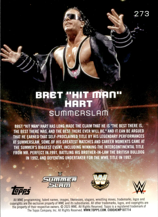 Bret "Hit Man" Hart card back