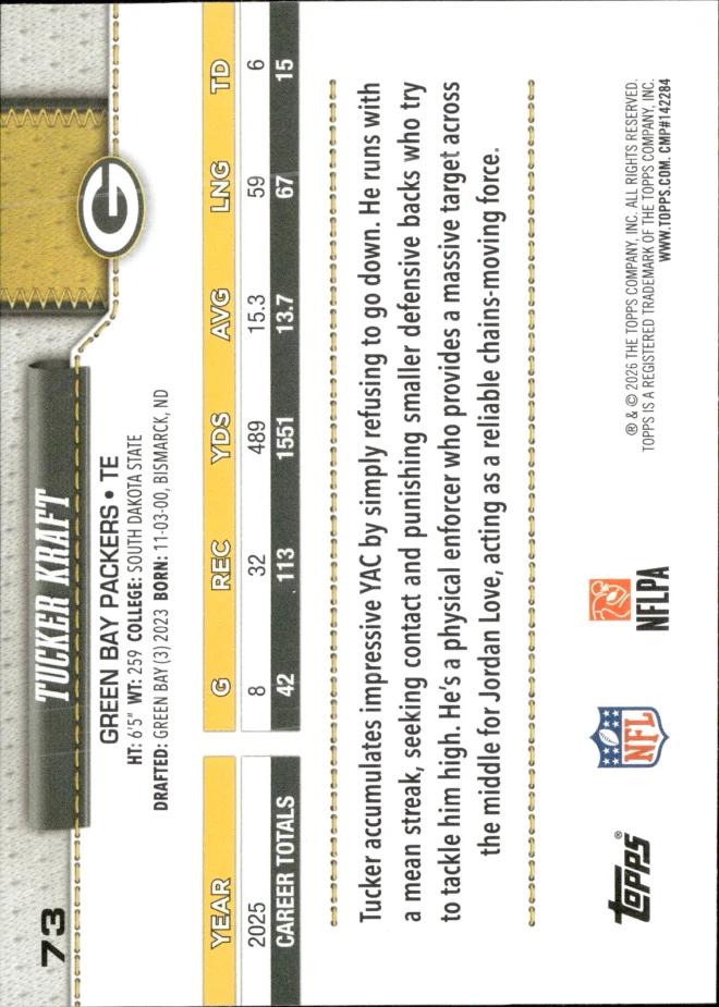 Tucker Kraft card back