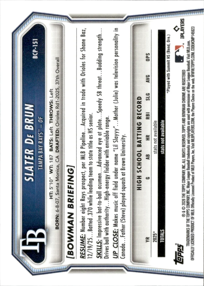 Slater De Brun card back