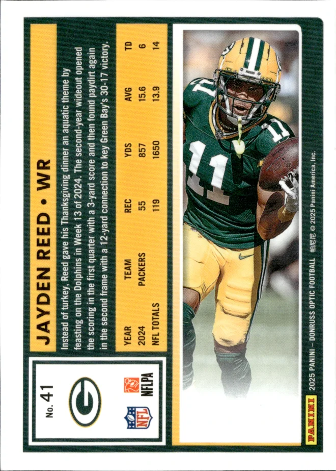 Jayden Reed card back