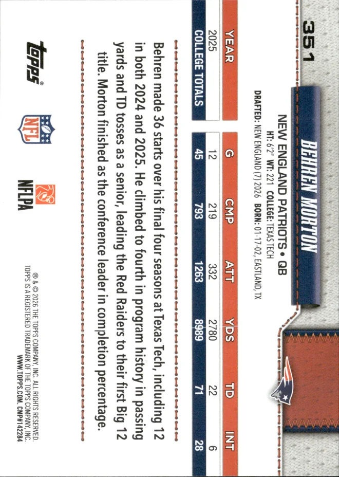 Behren Morton card back