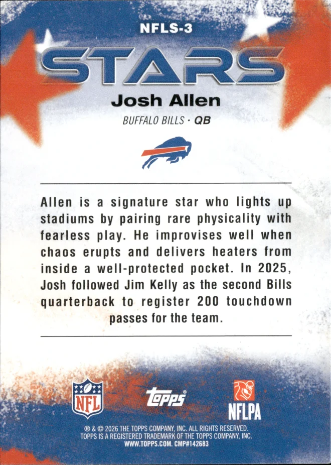 Josh Allen card back