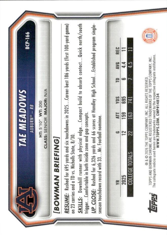 Tae Meadows card back
