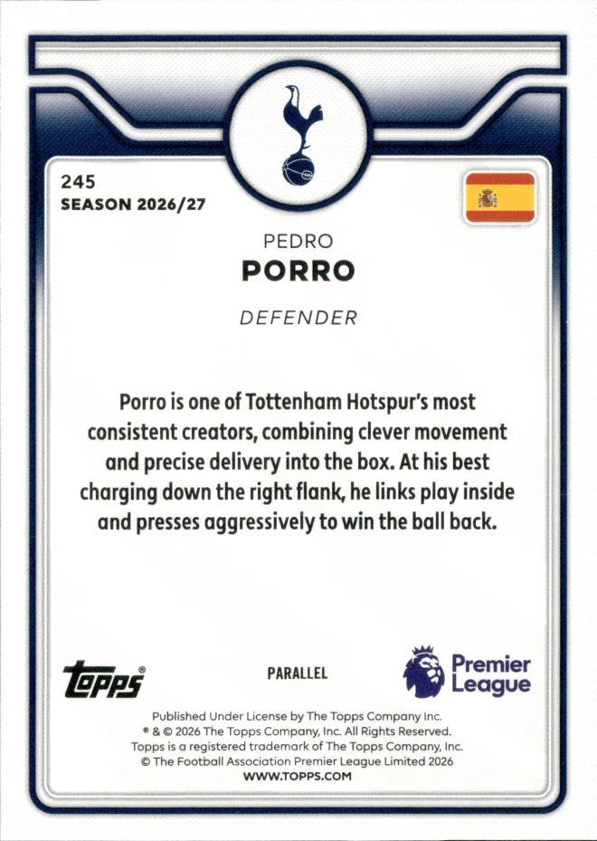 Pedro Porro card back