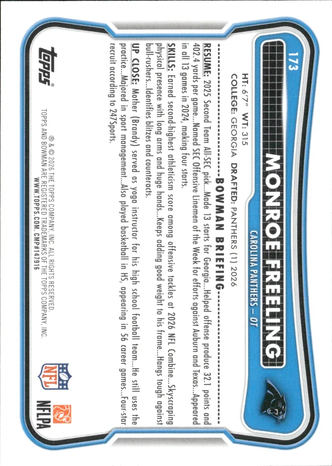 Monroe Freeling card back