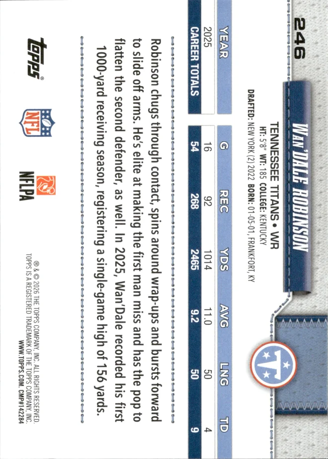 Wan'Dale Robinson card back