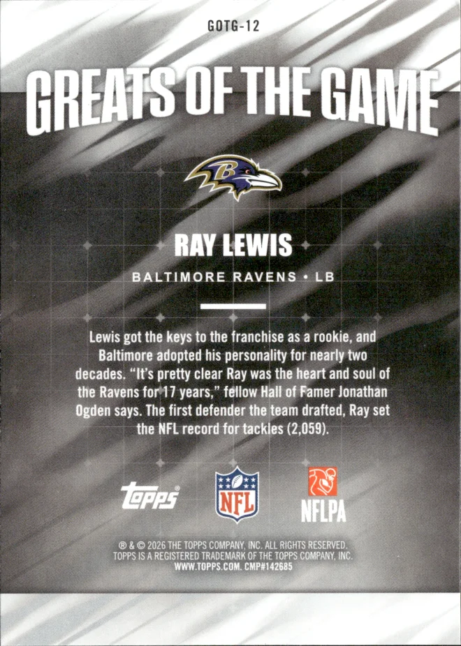 Ray Lewis card back