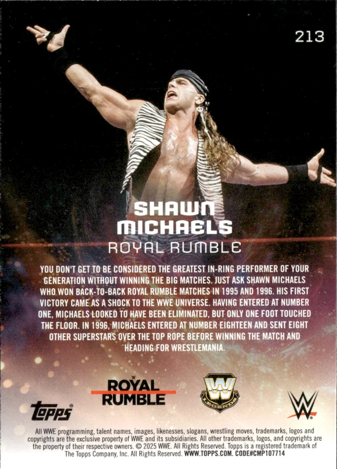 Shawn Michaels card back