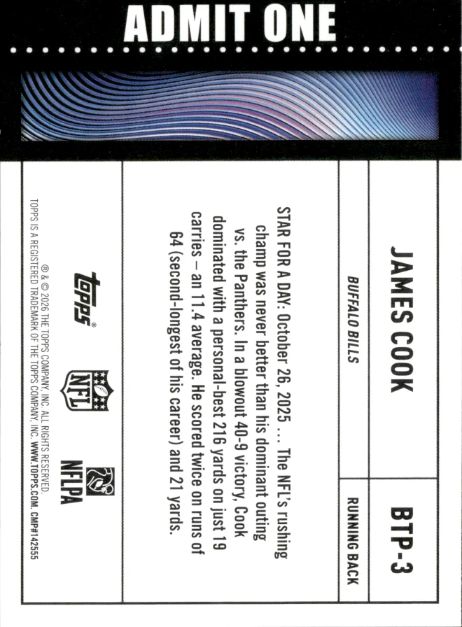 James Cook card back