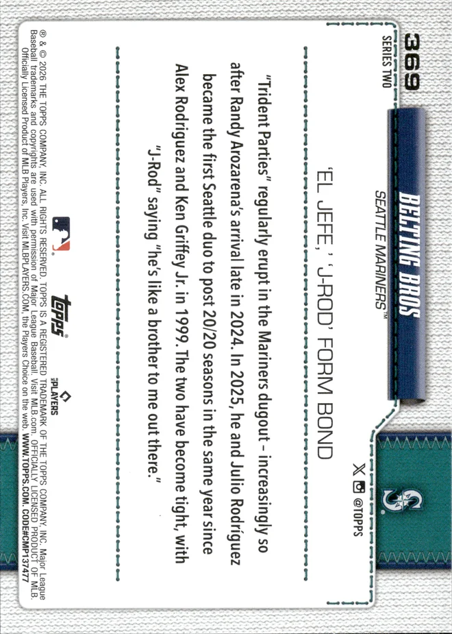 Randy Arozarena & Julio Rodríguez card back