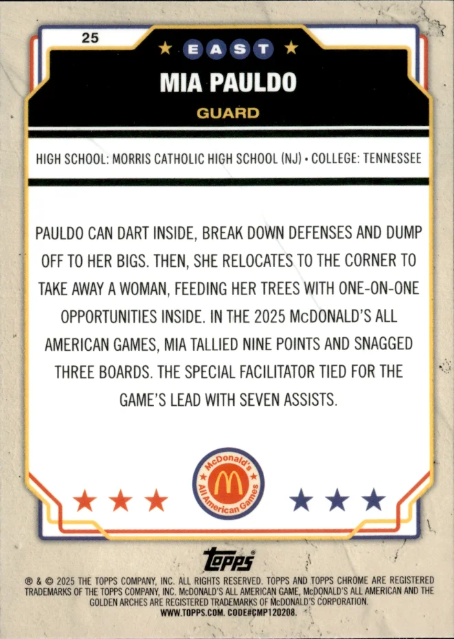 Mia Pauldo card back