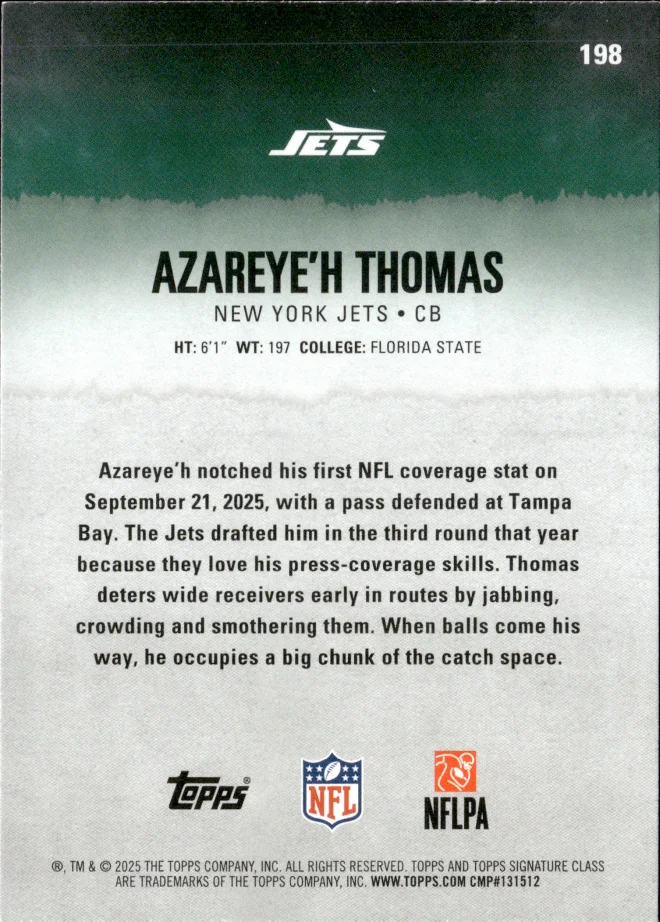 Azareye'h Thomas card back