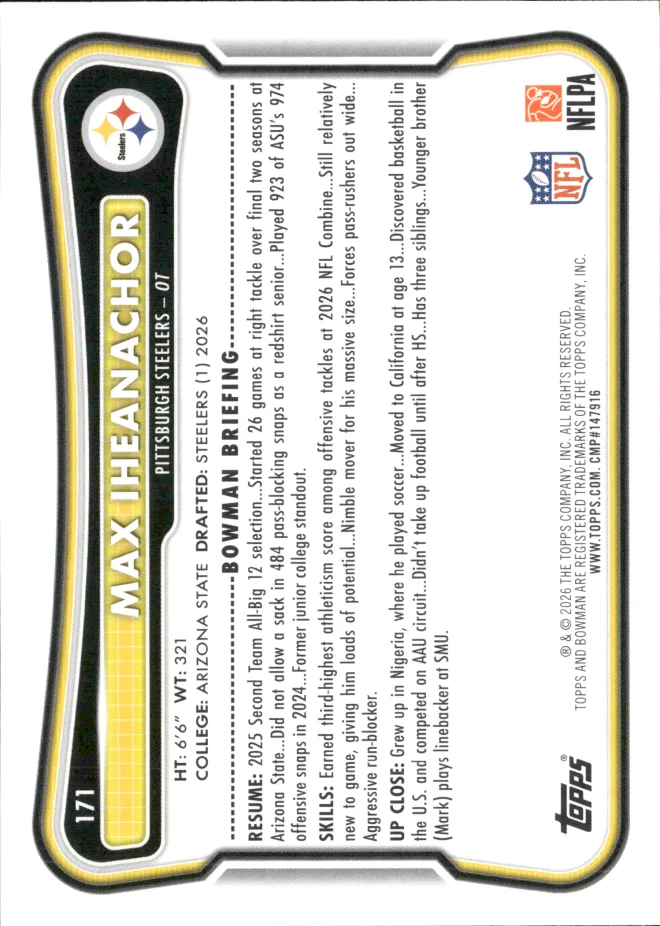 Max Iheanachor card back