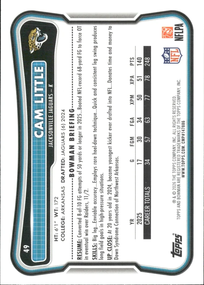 Cam Little card back