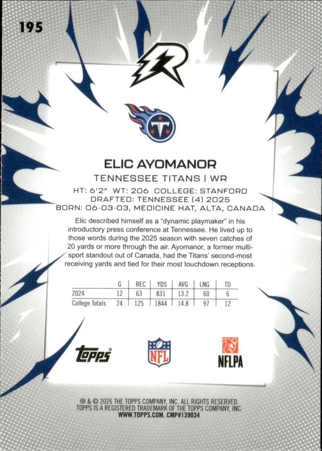 Elic Ayomanor card back